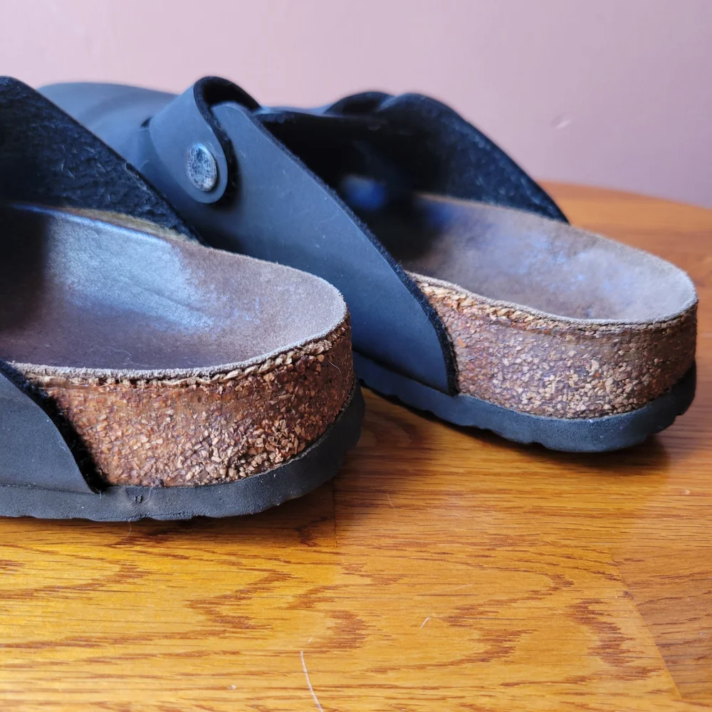 Birki's By Birkenstock Black Slip-On Sandals